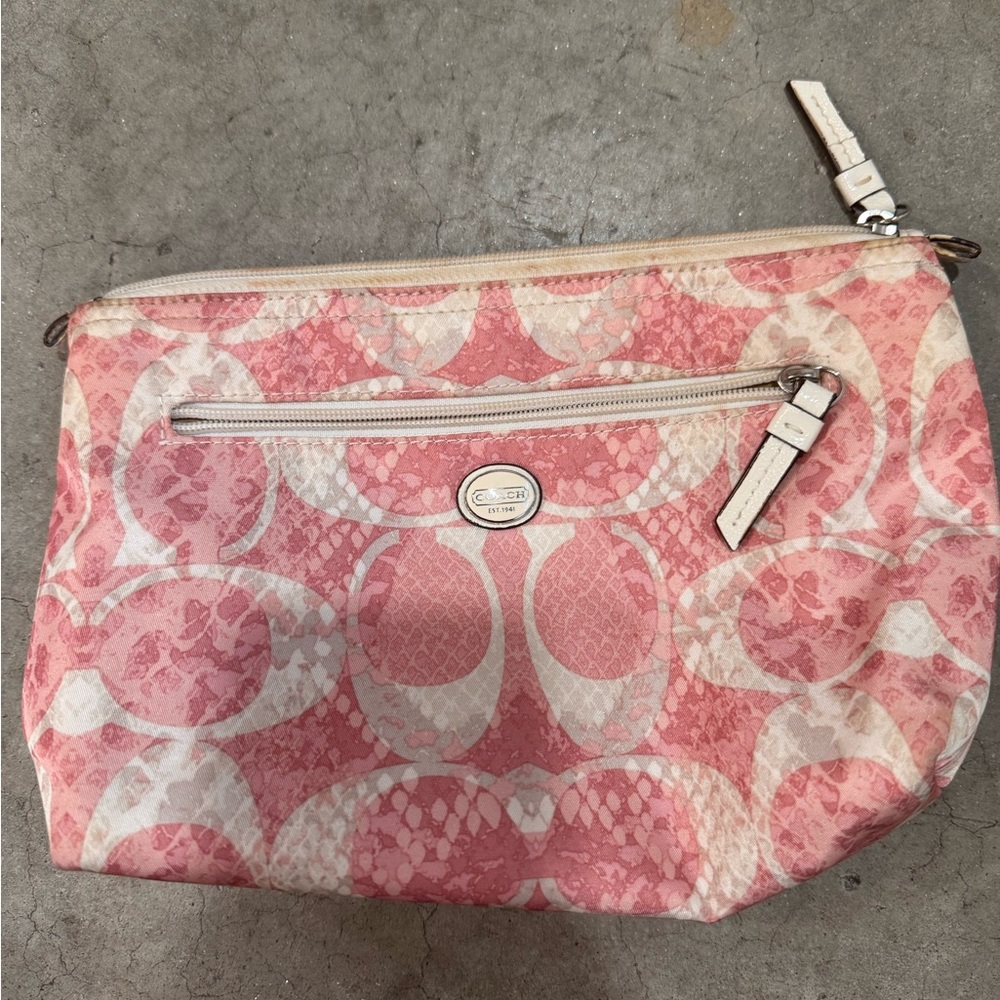 Coach Pink Geometric Cosmetic Bag
